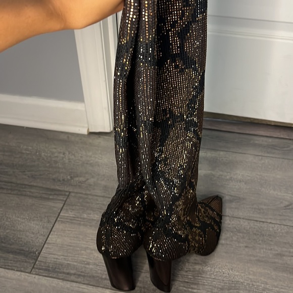 Knee high snake skin sequins boots - Picture 3 of 4